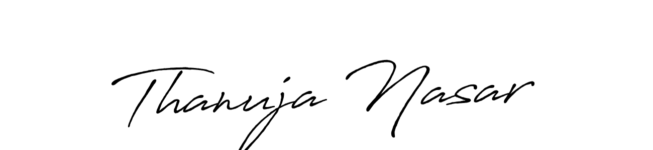 Similarly Antro_Vectra_Bolder is the best handwritten signature design. Signature creator online .You can use it as an online autograph creator for name Thanuja Nasar. Thanuja Nasar signature style 7 images and pictures png