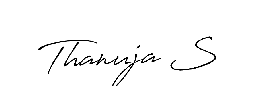 This is the best signature style for the Thanuja S name. Also you like these signature font (Antro_Vectra_Bolder). Mix name signature. Thanuja S signature style 7 images and pictures png