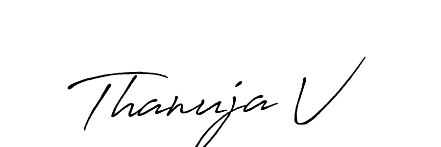 Also You can easily find your signature by using the search form. We will create Thanuja V name handwritten signature images for you free of cost using Antro_Vectra_Bolder sign style. Thanuja V signature style 7 images and pictures png