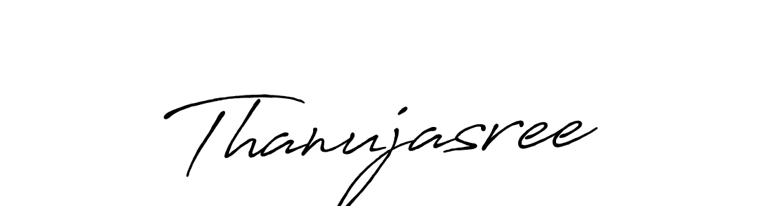 How to make Thanujasree name signature. Use Antro_Vectra_Bolder style for creating short signs online. This is the latest handwritten sign. Thanujasree signature style 7 images and pictures png