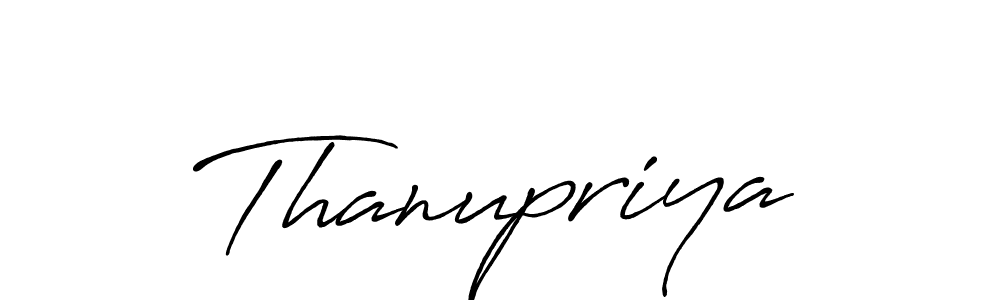 Use a signature maker to create a handwritten signature online. With this signature software, you can design (Antro_Vectra_Bolder) your own signature for name Thanupriya. Thanupriya signature style 7 images and pictures png