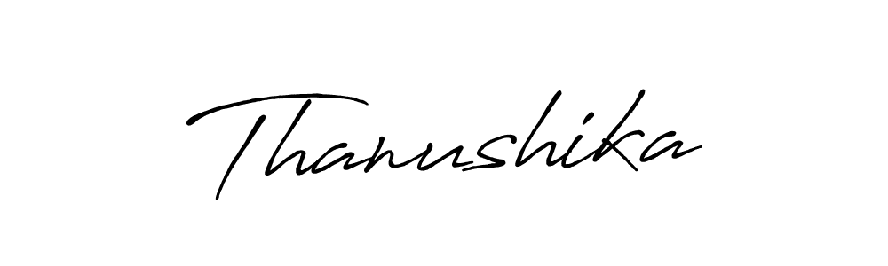 How to make Thanushika signature? Antro_Vectra_Bolder is a professional autograph style. Create handwritten signature for Thanushika name. Thanushika signature style 7 images and pictures png