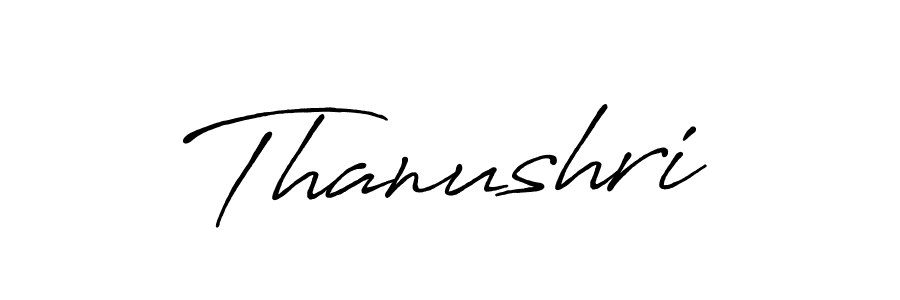 How to make Thanushri signature? Antro_Vectra_Bolder is a professional autograph style. Create handwritten signature for Thanushri name. Thanushri signature style 7 images and pictures png