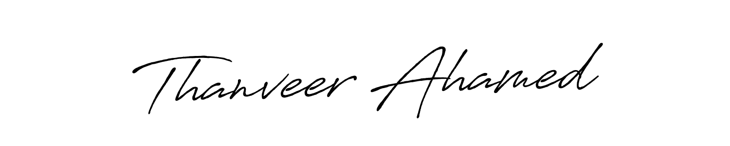 Use a signature maker to create a handwritten signature online. With this signature software, you can design (Antro_Vectra_Bolder) your own signature for name Thanveer Ahamed. Thanveer Ahamed signature style 7 images and pictures png