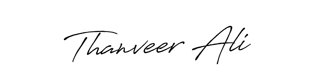 Use a signature maker to create a handwritten signature online. With this signature software, you can design (Antro_Vectra_Bolder) your own signature for name Thanveer Ali. Thanveer Ali signature style 7 images and pictures png