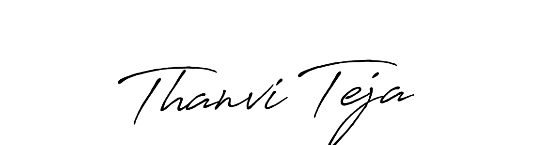 if you are searching for the best signature style for your name Thanvi Teja. so please give up your signature search. here we have designed multiple signature styles  using Antro_Vectra_Bolder. Thanvi Teja signature style 7 images and pictures png
