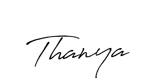 How to make Thanya name signature. Use Antro_Vectra_Bolder style for creating short signs online. This is the latest handwritten sign. Thanya signature style 7 images and pictures png