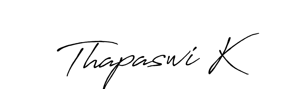 Use a signature maker to create a handwritten signature online. With this signature software, you can design (Antro_Vectra_Bolder) your own signature for name Thapaswi K. Thapaswi K signature style 7 images and pictures png