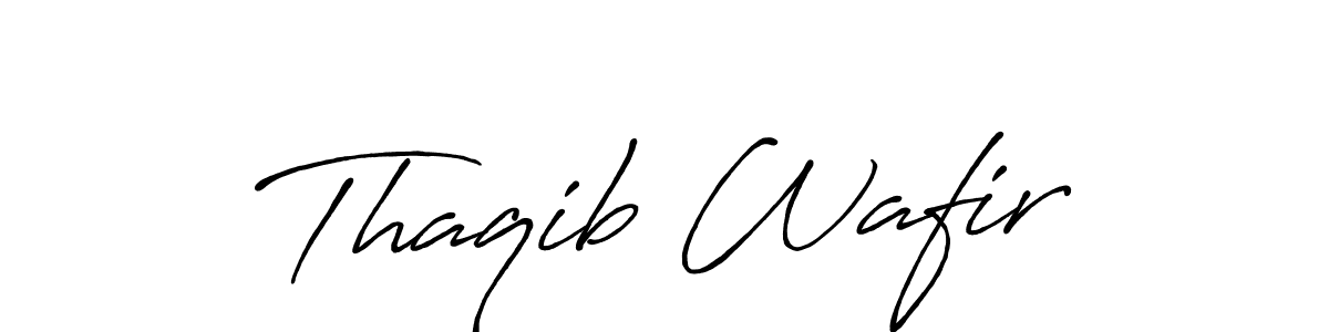 Also You can easily find your signature by using the search form. We will create Thaqib Wafir name handwritten signature images for you free of cost using Antro_Vectra_Bolder sign style. Thaqib Wafir signature style 7 images and pictures png