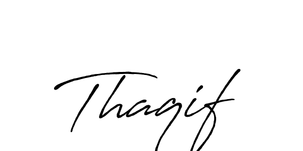 Design your own signature with our free online signature maker. With this signature software, you can create a handwritten (Antro_Vectra_Bolder) signature for name Thaqif. Thaqif signature style 7 images and pictures png