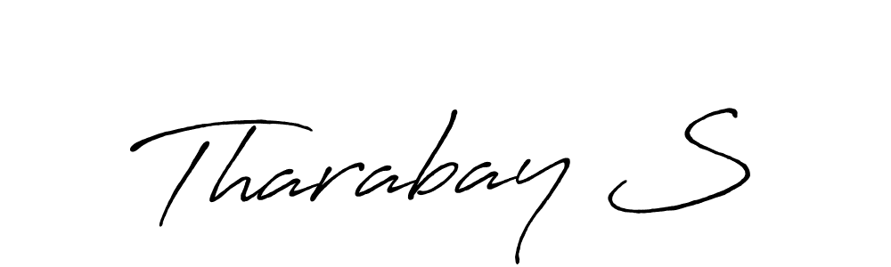 How to make Tharabay S name signature. Use Antro_Vectra_Bolder style for creating short signs online. This is the latest handwritten sign. Tharabay S signature style 7 images and pictures png
