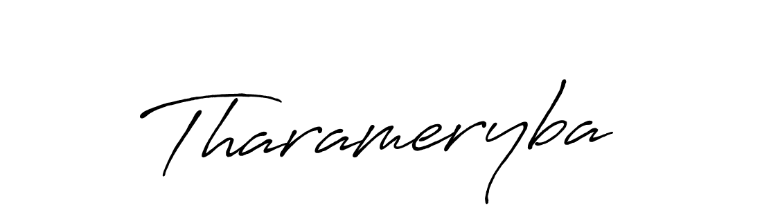Use a signature maker to create a handwritten signature online. With this signature software, you can design (Antro_Vectra_Bolder) your own signature for name Tharameryba. Tharameryba signature style 7 images and pictures png
