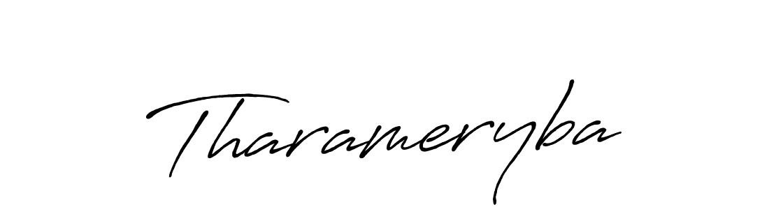 Use a signature maker to create a handwritten signature online. With this signature software, you can design (Antro_Vectra_Bolder) your own signature for name Tharameryba. Tharameryba signature style 7 images and pictures png