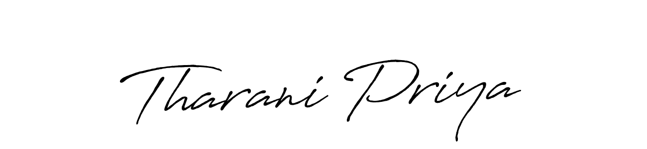 Tharani Priya stylish signature style. Best Handwritten Sign (Antro_Vectra_Bolder) for my name. Handwritten Signature Collection Ideas for my name Tharani Priya. Tharani Priya signature style 7 images and pictures png