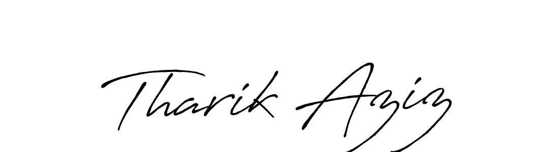 Antro_Vectra_Bolder is a professional signature style that is perfect for those who want to add a touch of class to their signature. It is also a great choice for those who want to make their signature more unique. Get Tharik Aziz name to fancy signature for free. Tharik Aziz signature style 7 images and pictures png