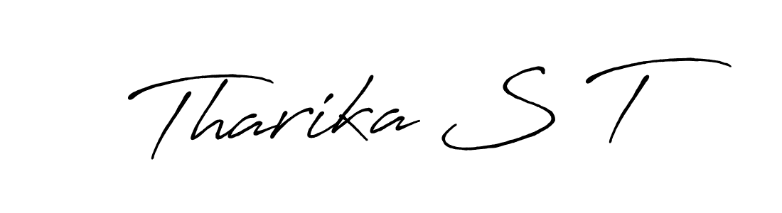 Tharika S T stylish signature style. Best Handwritten Sign (Antro_Vectra_Bolder) for my name. Handwritten Signature Collection Ideas for my name Tharika S T. Tharika S T signature style 7 images and pictures png