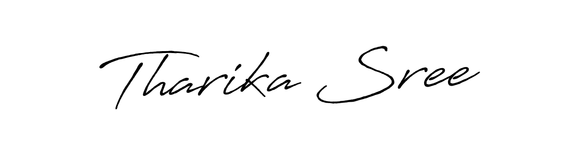 Antro_Vectra_Bolder is a professional signature style that is perfect for those who want to add a touch of class to their signature. It is also a great choice for those who want to make their signature more unique. Get Tharika Sree name to fancy signature for free. Tharika Sree signature style 7 images and pictures png