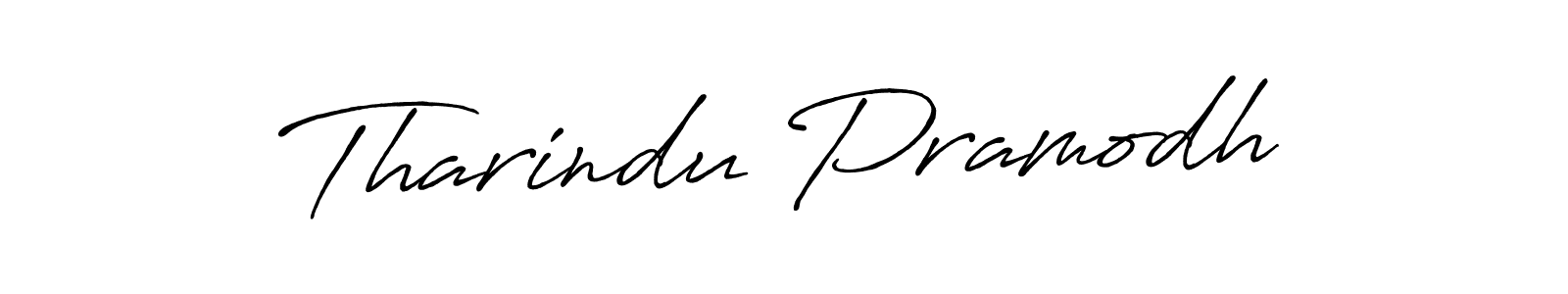 Use a signature maker to create a handwritten signature online. With this signature software, you can design (Antro_Vectra_Bolder) your own signature for name Tharindu Pramodh. Tharindu Pramodh signature style 7 images and pictures png