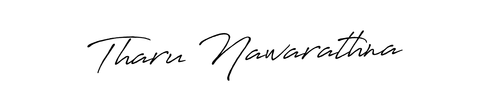 Use a signature maker to create a handwritten signature online. With this signature software, you can design (Antro_Vectra_Bolder) your own signature for name Tharu Nawarathna. Tharu Nawarathna signature style 7 images and pictures png