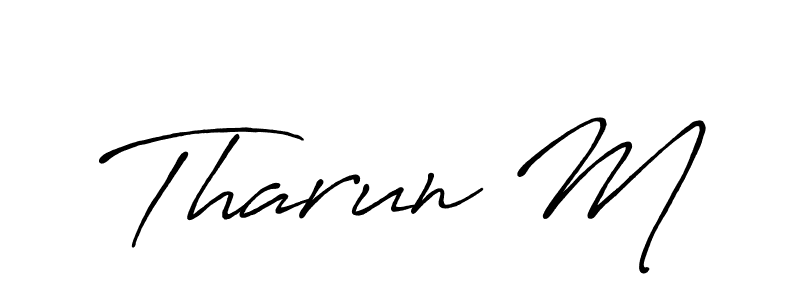Also we have Tharun M name is the best signature style. Create professional handwritten signature collection using Antro_Vectra_Bolder autograph style. Tharun M signature style 7 images and pictures png