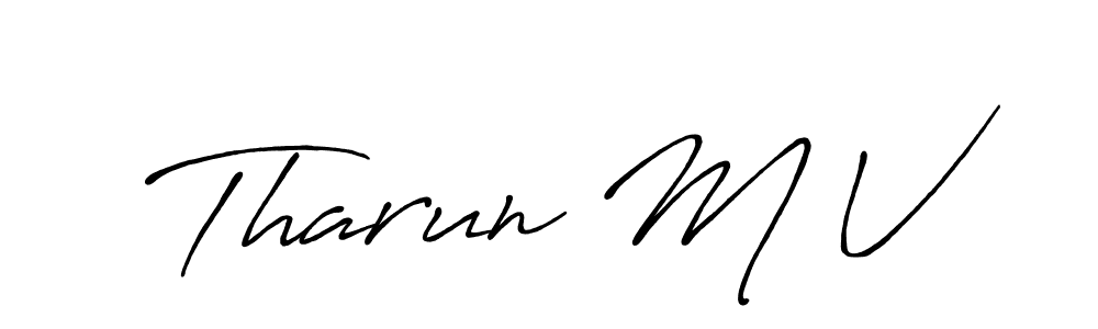 if you are searching for the best signature style for your name Tharun M V. so please give up your signature search. here we have designed multiple signature styles  using Antro_Vectra_Bolder. Tharun M V signature style 7 images and pictures png