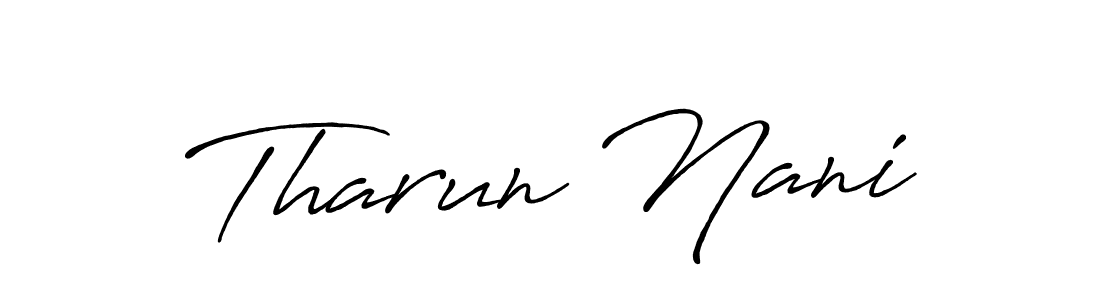 if you are searching for the best signature style for your name Tharun Nani. so please give up your signature search. here we have designed multiple signature styles  using Antro_Vectra_Bolder. Tharun Nani signature style 7 images and pictures png
