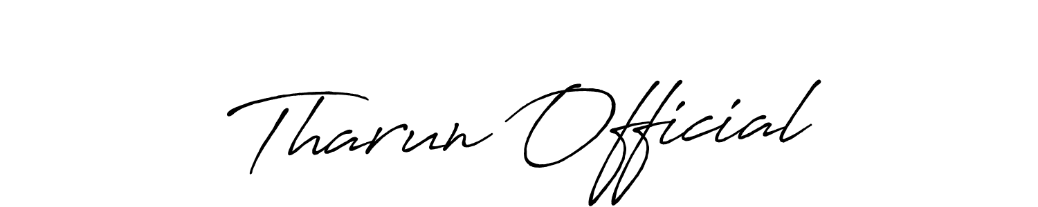 Create a beautiful signature design for name Tharun Official. With this signature (Antro_Vectra_Bolder) fonts, you can make a handwritten signature for free. Tharun Official signature style 7 images and pictures png