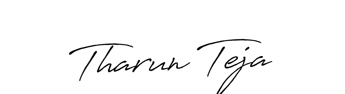 How to make Tharun Teja name signature. Use Antro_Vectra_Bolder style for creating short signs online. This is the latest handwritten sign. Tharun Teja signature style 7 images and pictures png