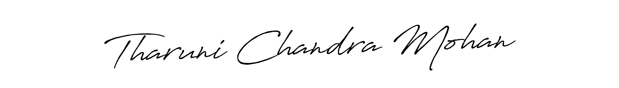 The best way (Antro_Vectra_Bolder) to make a short signature is to pick only two or three words in your name. The name Tharuni Chandra Mohan include a total of six letters. For converting this name. Tharuni Chandra Mohan signature style 7 images and pictures png