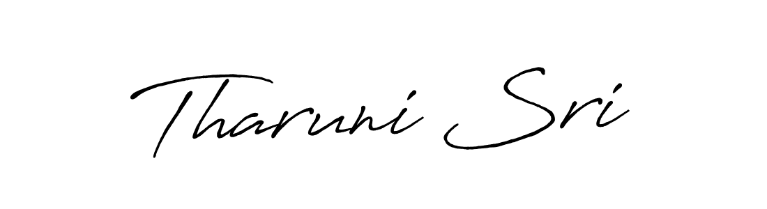 How to make Tharuni Sri name signature. Use Antro_Vectra_Bolder style for creating short signs online. This is the latest handwritten sign. Tharuni Sri signature style 7 images and pictures png