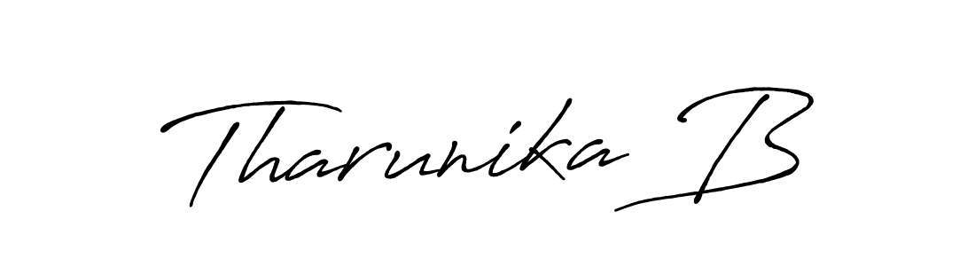 Also You can easily find your signature by using the search form. We will create Tharunika B name handwritten signature images for you free of cost using Antro_Vectra_Bolder sign style. Tharunika B signature style 7 images and pictures png