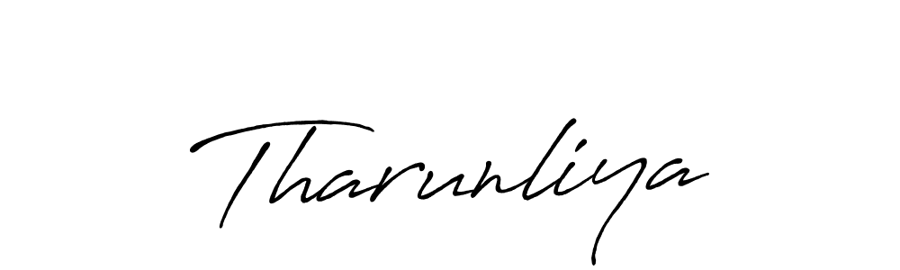 Make a beautiful signature design for name Tharunliya. With this signature (Antro_Vectra_Bolder) style, you can create a handwritten signature for free. Tharunliya signature style 7 images and pictures png