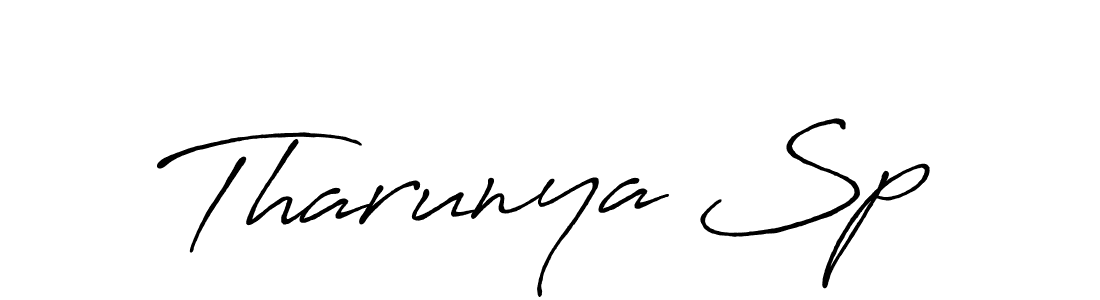 Tharunya Sp stylish signature style. Best Handwritten Sign (Antro_Vectra_Bolder) for my name. Handwritten Signature Collection Ideas for my name Tharunya Sp. Tharunya Sp signature style 7 images and pictures png