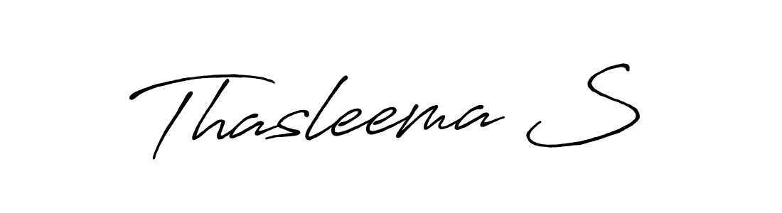 It looks lik you need a new signature style for name Thasleema S. Design unique handwritten (Antro_Vectra_Bolder) signature with our free signature maker in just a few clicks. Thasleema S signature style 7 images and pictures png