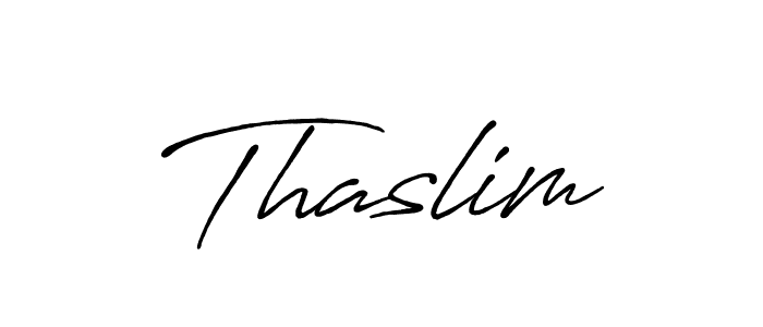 Make a beautiful signature design for name Thaslim. With this signature (Antro_Vectra_Bolder) style, you can create a handwritten signature for free. Thaslim signature style 7 images and pictures png