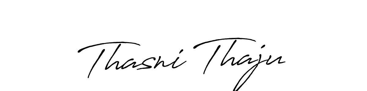 How to make Thasni Thaju signature? Antro_Vectra_Bolder is a professional autograph style. Create handwritten signature for Thasni Thaju name. Thasni Thaju signature style 7 images and pictures png