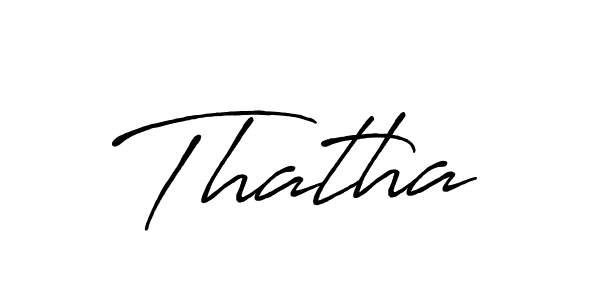 Use a signature maker to create a handwritten signature online. With this signature software, you can design (Antro_Vectra_Bolder) your own signature for name Thatha. Thatha signature style 7 images and pictures png
