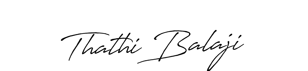 How to make Thathi Balaji name signature. Use Antro_Vectra_Bolder style for creating short signs online. This is the latest handwritten sign. Thathi Balaji signature style 7 images and pictures png