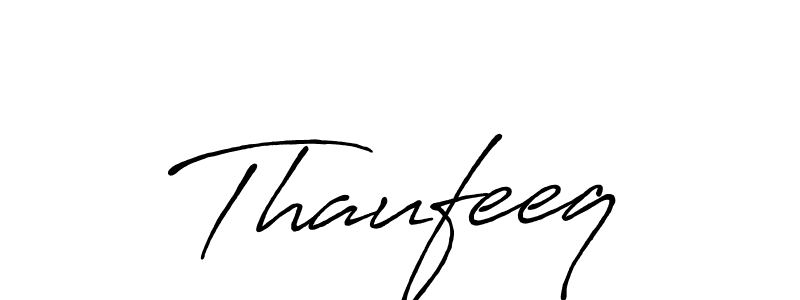 Create a beautiful signature design for name Thaufeeq. With this signature (Antro_Vectra_Bolder) fonts, you can make a handwritten signature for free. Thaufeeq signature style 7 images and pictures png