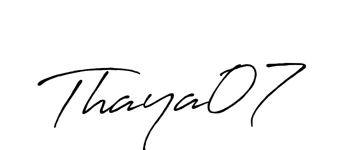 Antro_Vectra_Bolder is a professional signature style that is perfect for those who want to add a touch of class to their signature. It is also a great choice for those who want to make their signature more unique. Get Thaya07 name to fancy signature for free. Thaya07 signature style 7 images and pictures png