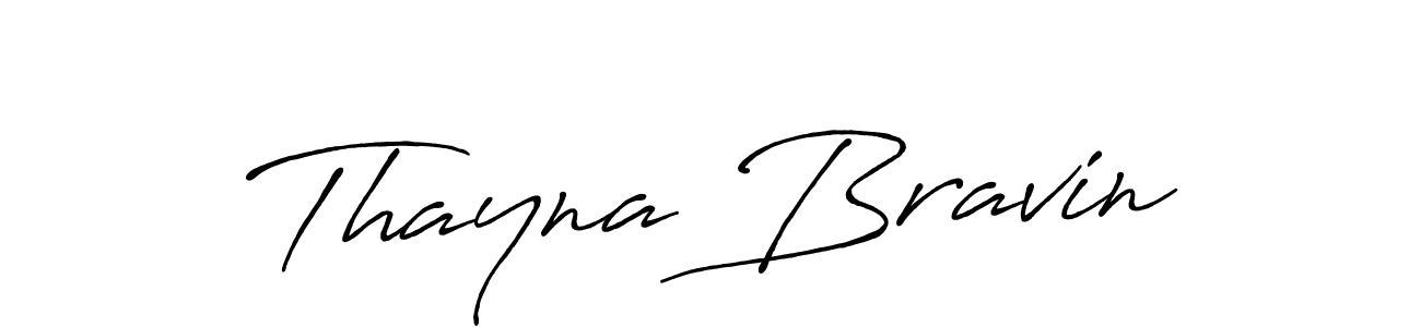 Create a beautiful signature design for name Thayna Bravin. With this signature (Antro_Vectra_Bolder) fonts, you can make a handwritten signature for free. Thayna Bravin signature style 7 images and pictures png