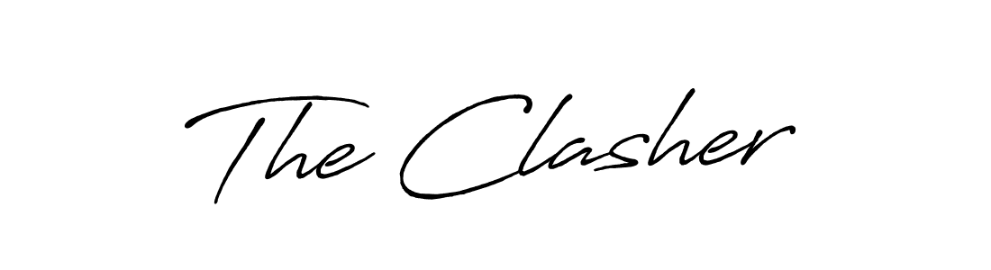 if you are searching for the best signature style for your name The Clasher. so please give up your signature search. here we have designed multiple signature styles  using Antro_Vectra_Bolder. The Clasher signature style 7 images and pictures png