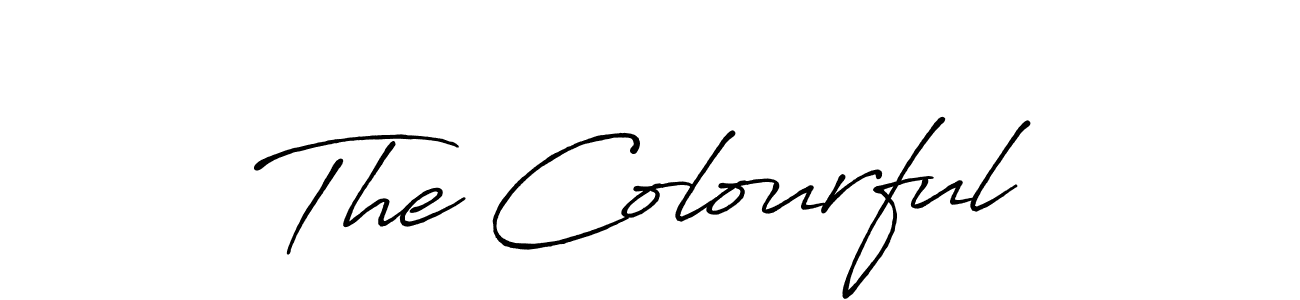 Create a beautiful signature design for name The Colourful. With this signature (Antro_Vectra_Bolder) fonts, you can make a handwritten signature for free. The Colourful signature style 7 images and pictures png