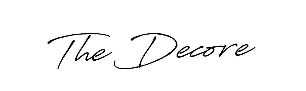 Make a beautiful signature design for name The Decore. With this signature (Antro_Vectra_Bolder) style, you can create a handwritten signature for free. The Decore signature style 7 images and pictures png