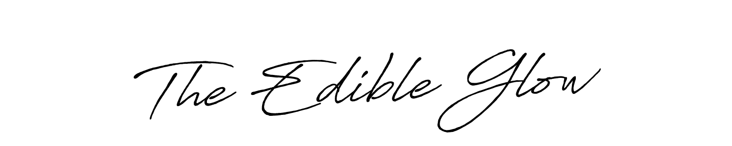 How to make The Edible Glow name signature. Use Antro_Vectra_Bolder style for creating short signs online. This is the latest handwritten sign. The Edible Glow signature style 7 images and pictures png