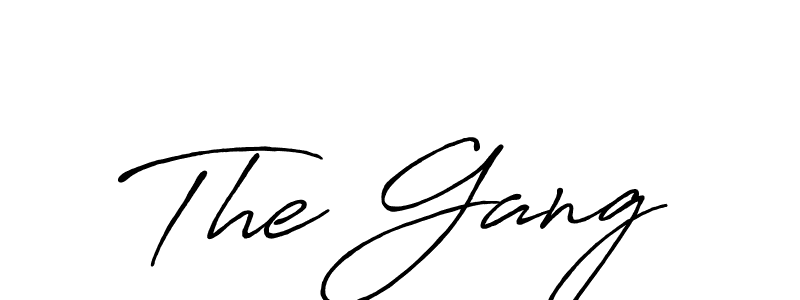 You should practise on your own different ways (Antro_Vectra_Bolder) to write your name (The Gang) in signature. don't let someone else do it for you. The Gang signature style 7 images and pictures png