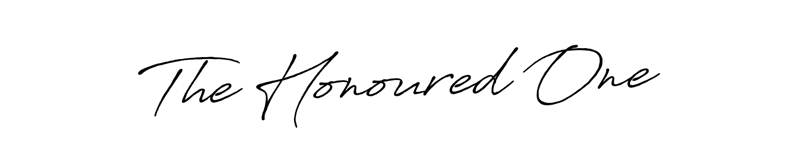 Use a signature maker to create a handwritten signature online. With this signature software, you can design (Antro_Vectra_Bolder) your own signature for name The Honoured One. The Honoured One signature style 7 images and pictures png