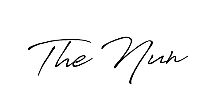 How to make The Nun signature? Antro_Vectra_Bolder is a professional autograph style. Create handwritten signature for The Nun name. The Nun signature style 7 images and pictures png