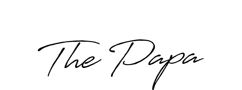 The best way (Antro_Vectra_Bolder) to make a short signature is to pick only two or three words in your name. The name The Papa include a total of six letters. For converting this name. The Papa signature style 7 images and pictures png