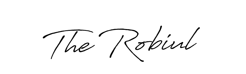 How to make The Robiul name signature. Use Antro_Vectra_Bolder style for creating short signs online. This is the latest handwritten sign. The Robiul signature style 7 images and pictures png